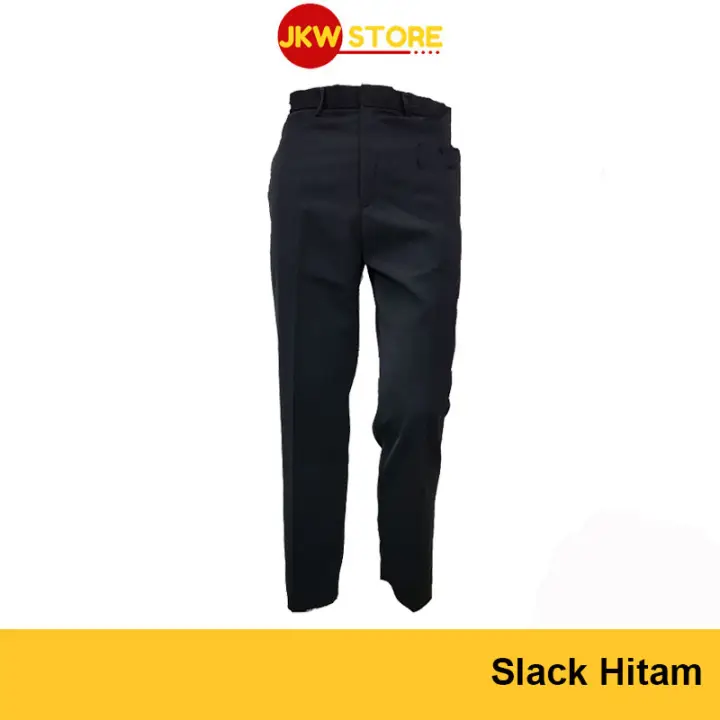 Seluar Slack Hitam Kain Licin Mens Slack Long Pants Black Straight Cut Lazada