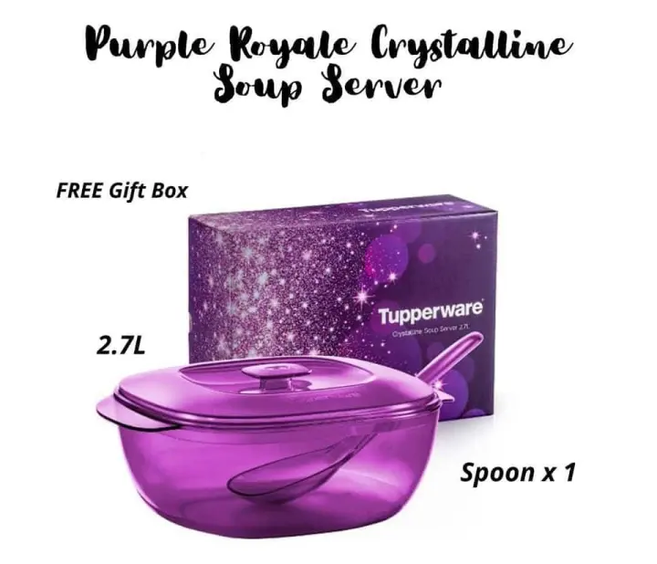 Tupperware Purple Royale Crystalline Soup Server with Ladle 2.7L (1pc)