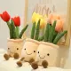 【Shanglife】Tulip Succulent Plants Plush Stuffed Decoration Toy Soft Decor Doll Potted Flowers Pillow for Girls Gift. 