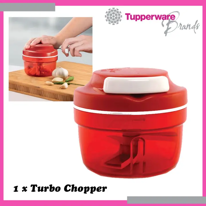 Tupperware 1 Pc Turbo Chopper Food Chopper Blende Garlic/Onions/Chilli Chopper Red Colour - 300ml