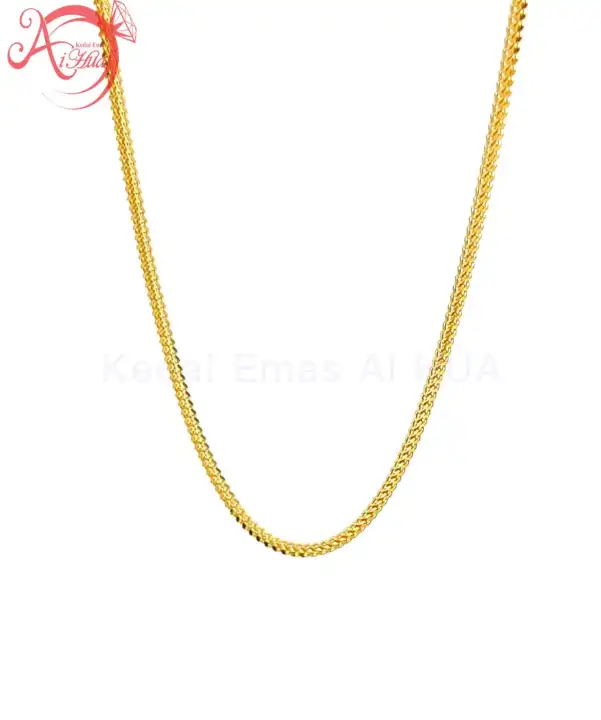 Aihua 916 Gold Solid Necklace Rantai Leher Belut Padu Emas 916 52cm Lazada