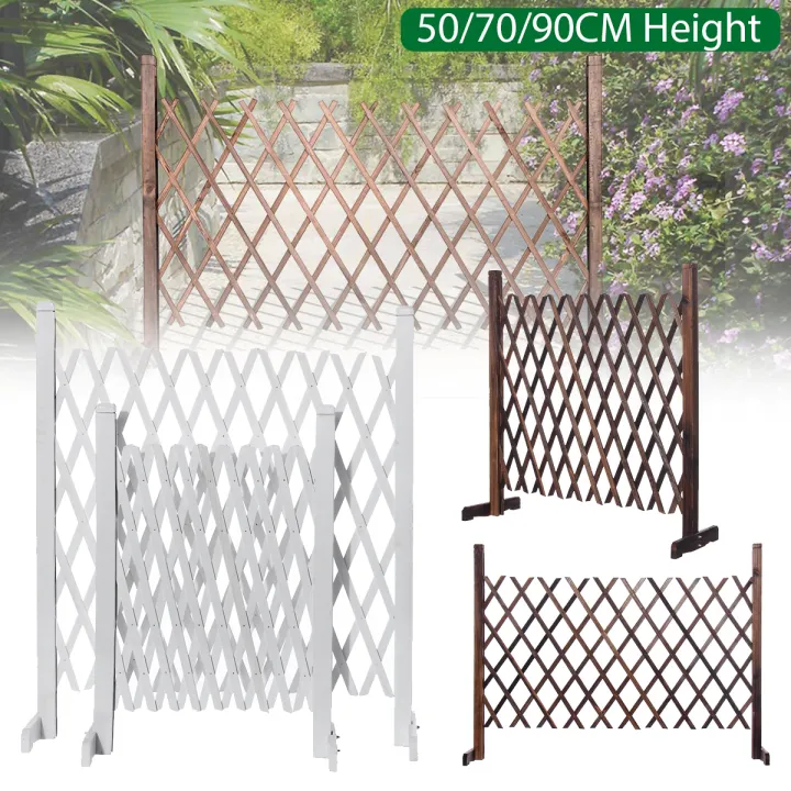 White Expanding Portable Fence Wooden, Kid Fence Outdoor