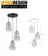 Wynn Design [Long Based or Round Based] Hanging Light Set of 3 Ceiling Light Design Decorative Shape Ceiling Light Loft Nordic Art Pendant Light Designer Decoration Lampu Gantung Lampu Hiasan Lampu Ruang Tamu (MJ011-3). 