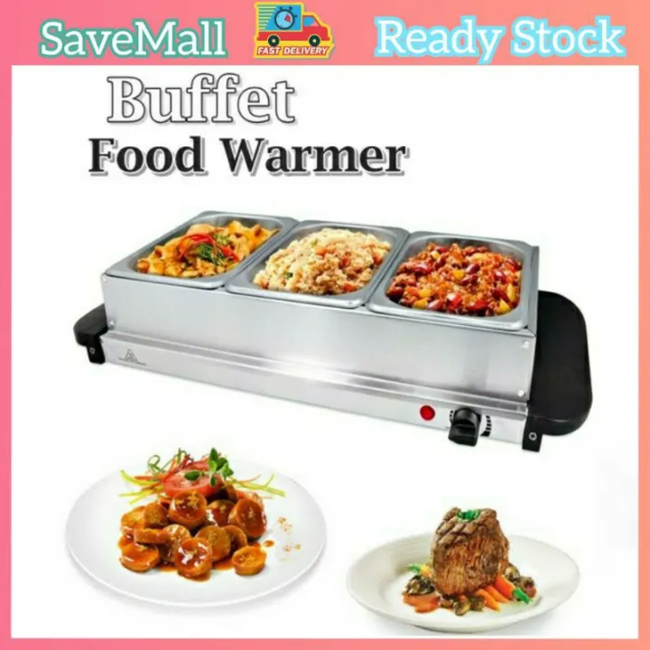 Malaysia Set Stainless Steel 3 Tray Buffet Food Warmer Food Keep Warm Food Buffet Trays Pemanas Makanan Food Warmer Buffet Lazada