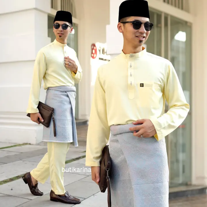 Baju Melayu Moden Kuning Lembut Kuning Cair Soft Yellow Baby Yellow Lazada
