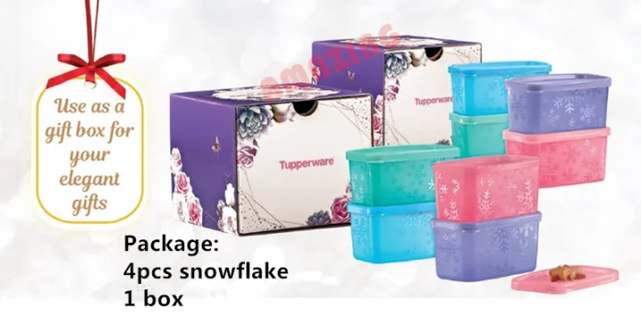 Tupperware Precious Snowflakes Gift Set (4) Free Gift Box
