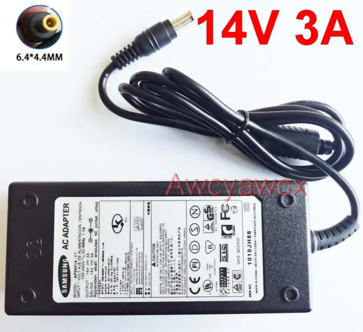 AC 100V 240V DC 14V 3A 2.14A 1.78A 1.43A power adapter For Samsung SyncMaster LCD Monitor BX2235 S22A100N S19A100N S22A200B S22A300B