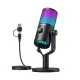 MAONO DM30 RGB / DM30RGB PROGRAMMABLE USB GAMING CONDENSER MICROPHONE WITH CONTROLLABLE RGB LIGHTING, CARDIOID PATTERN AND ADJUSTABLE WITH MAONO LINK. 