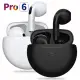 Pro6 True Wireless Earbuds Bluetooth Earphone Touch Control with Mic Waterproof TWS Stereo Headphone Headset Sport. 