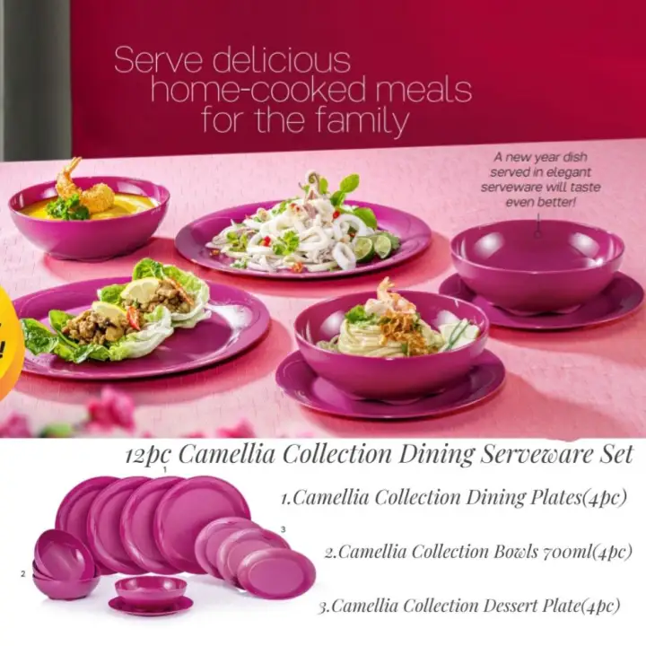 Tupperware 12-piece Camellia Collection Dining Serveware Set(12pc)