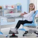 Ergonomic Footrest Adjustable Angle and Height Office Foot Rest Stool for Under Desk Support, 2-Level Height Adjustment. 