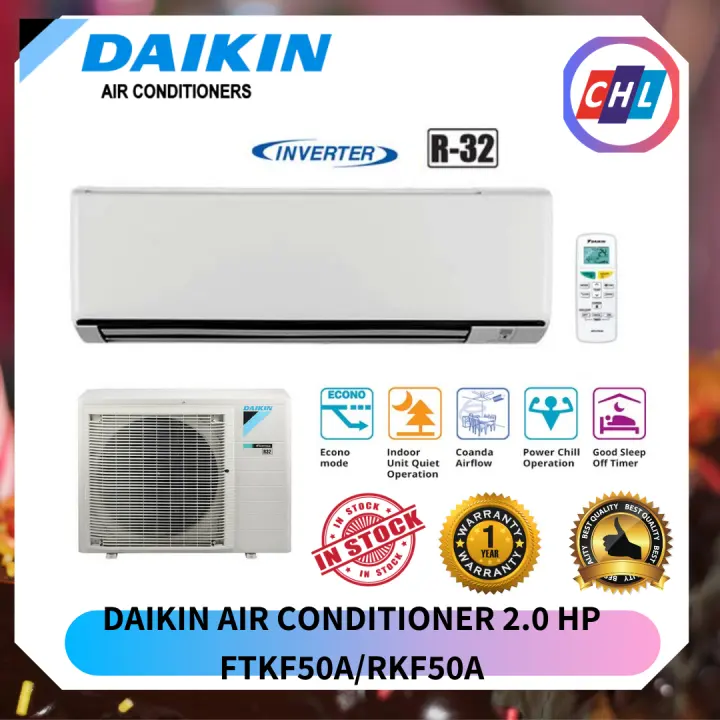 Daikin R32 Inverter Ftkf50a Rkf50a 4 Star Air Cond 2 0hp Daikin Malaysia Lazada