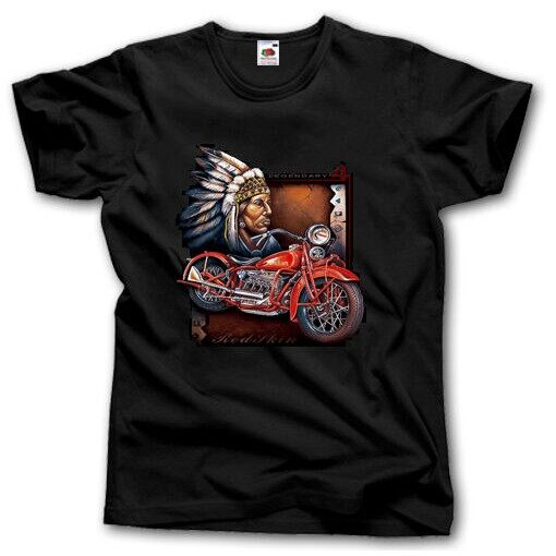 INDIAN Biker T-shirt da uomo RINGER MOTOCICLI MOTO CAFE RACER MOTO CLASSIC 