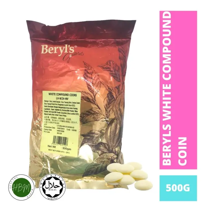 Beryls Chocolate Compound White Coins Beryl S 500gm Baking Chocolate Beryls Premium Halal Healthy Baker Lazada