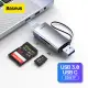Baseus Card Reader Type C USB 3.0 to SD TF Card Reader for Laptop Accessories Smart Cardreader Anti-lost Memory Card Adapter. 