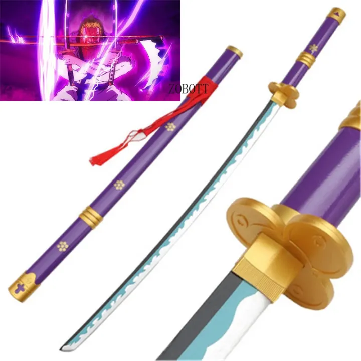 Newest Cosplay One Piece Roronoa Zoro Black/White Yama Demon 2nd Kitetsu Sauron enma Weapon Wood Sword Prop 75cm