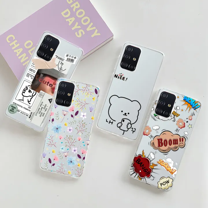 Case For Samsung Galaxy A51 A71 Clear Transparent Cute Soft Tpu Phone Cover For Samsung A51 A71 Case Lazada Ph