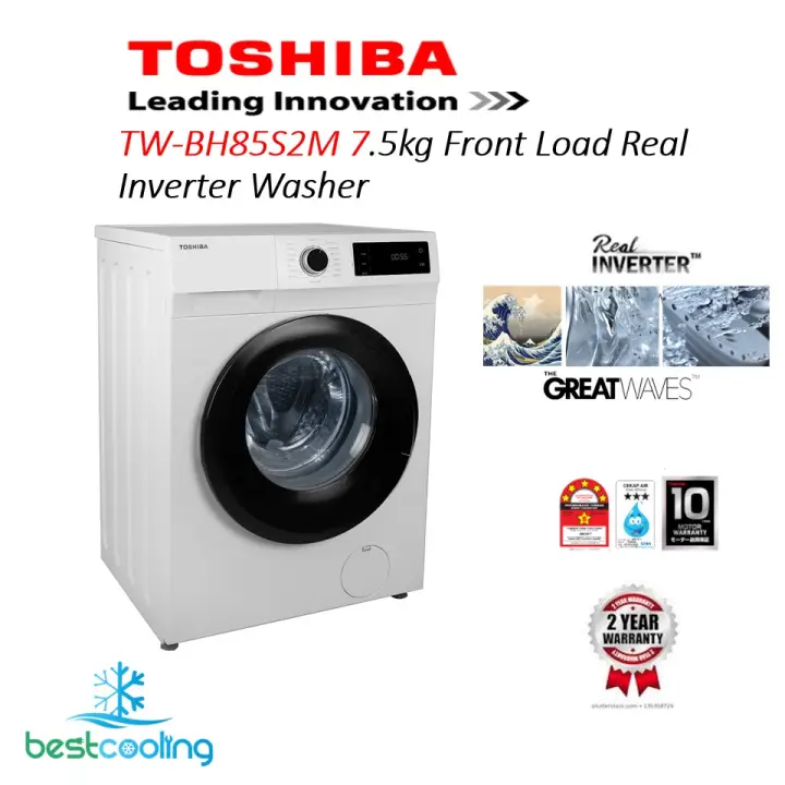 Toshiba Tw Bh85s2m 7 5kg Inverter Front Load Washing Machine Lazada