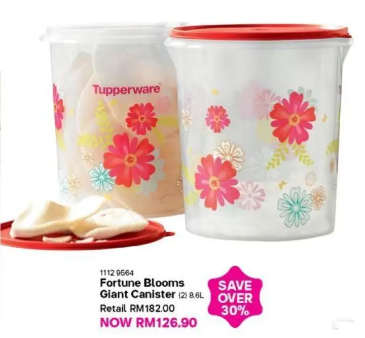 Tupperware Fortune Blooms Giant Canister (8.6L) 1PCS