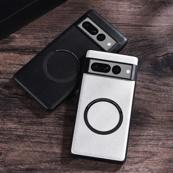 Case For Google Pixel 7 Pro 7Pro 7 6Pro 6 Case Leather Wireless Charge Magnet for Magsafe Cover Shockproof Soft Shell Holster
