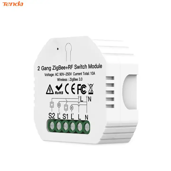 Smart Remote WiFi Switch Relay Module 2 Gang RF Switch Module APP Remote Control for Alexa Google