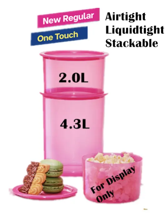Tupperware One Touch Container Topper and Canister Large 2L + 4.3L/Bekas Kedap Udara/Airtight