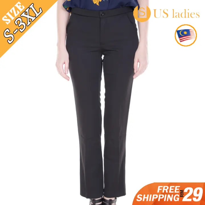 Us Ladies S 3xl Seluar Slack Hitam Perempuan Women Cotton Black Slack Work Presentation Plus Size Xl 2xl 3xl 黑色含棉长裤 3213903 Lazada