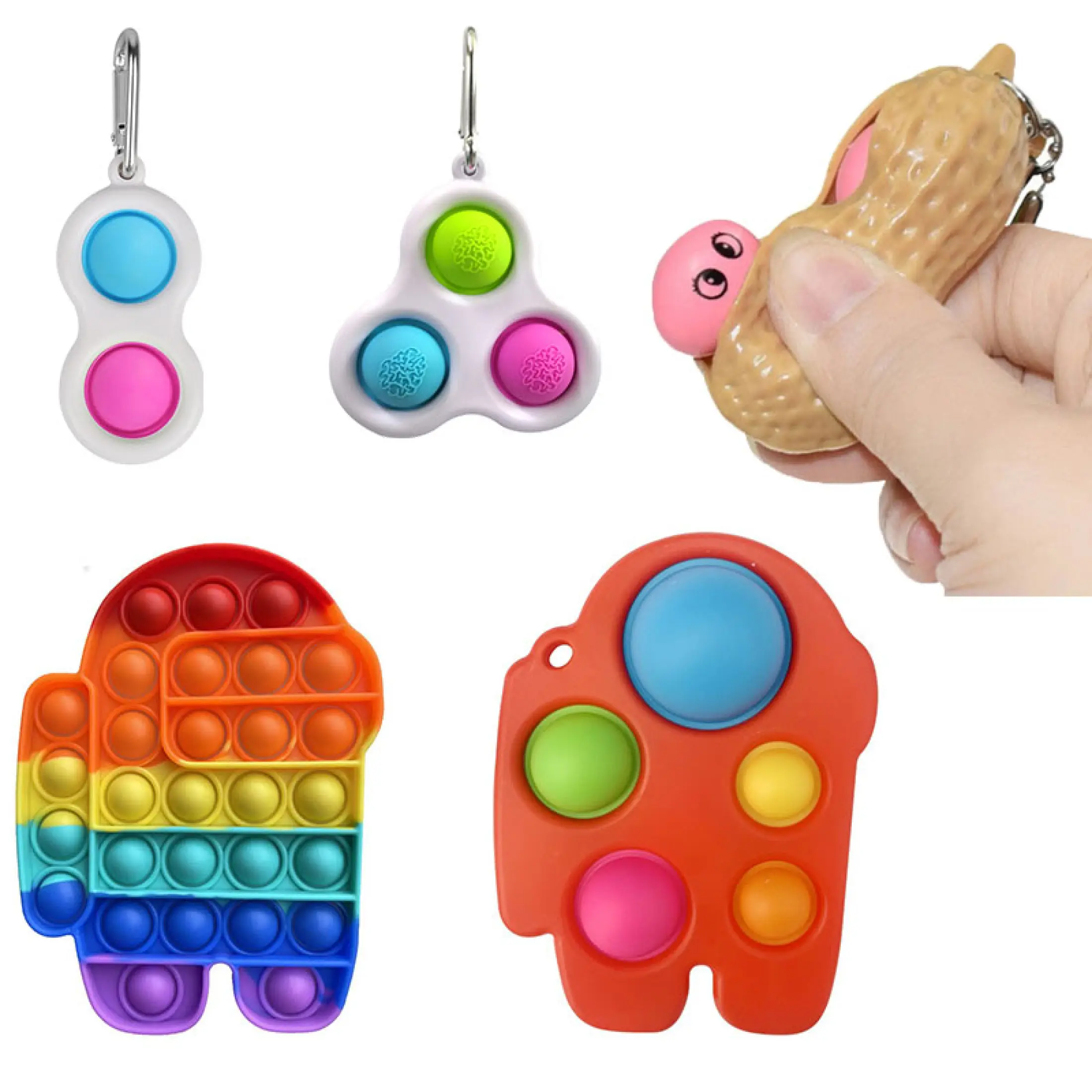 Original 5pcs Pop It Fidget Toy Full Set Box All Fidgets Rainbow Color Fidget Toy Mini Simple Dimple Digits 2 Popper Keychain Toy Stress Relief Lazada Ph