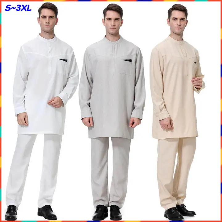 Baju Raya 2021 Jubah Lelaki Fashion Blouse Muslimah Jubah Long Dress Muslimah Baju Kurung Moden Men