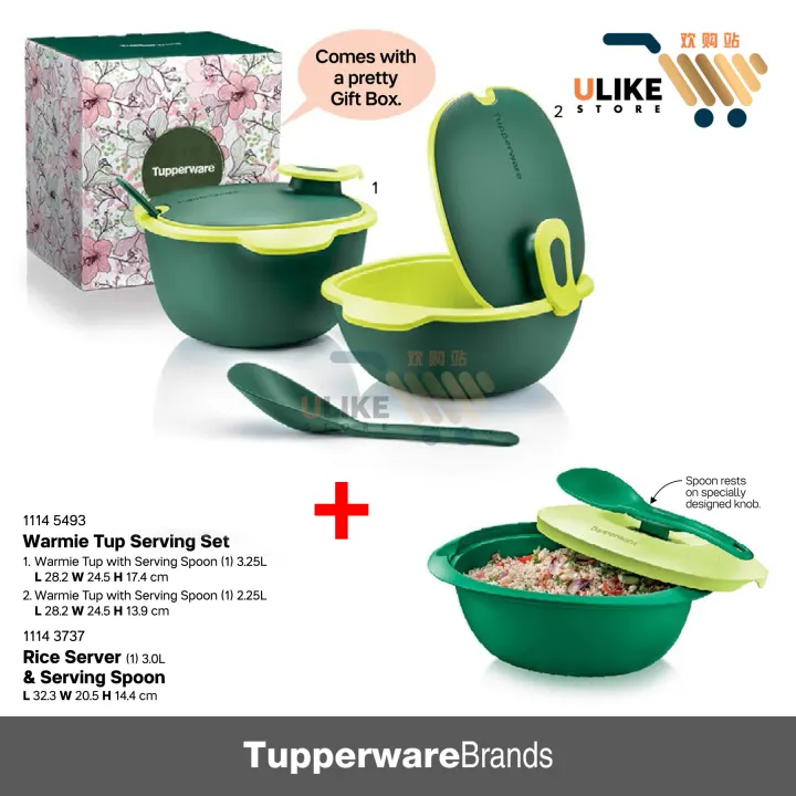 READY STOCK !!! Tupperware Warmie Tup Serving Set with Gift Box (FULL SET with PWP)