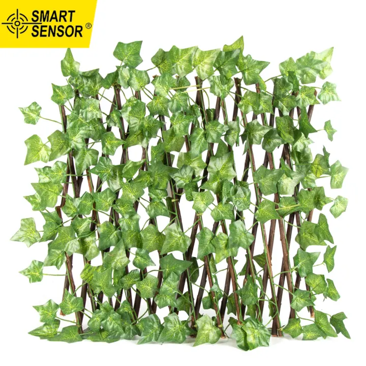 Smart Sensor Simulation Fence Fence Telescopic Fence Fake Flowers Green Leaves Outdoor Garden Fence Wall Guardrail Decorative Leaves Blocking Plants Small Fence-Little Creeper