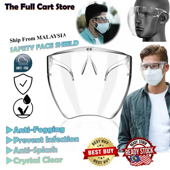 4 Colors Choose 1pcs Clear Not Dizzy Face Shield Acrylic Full Face Shield Visor Fiber Glass Faceshield Face Cover Eye Shield Protective Glasses Goggles Anti Spray Shield Fast Shipping Lazada Singapore