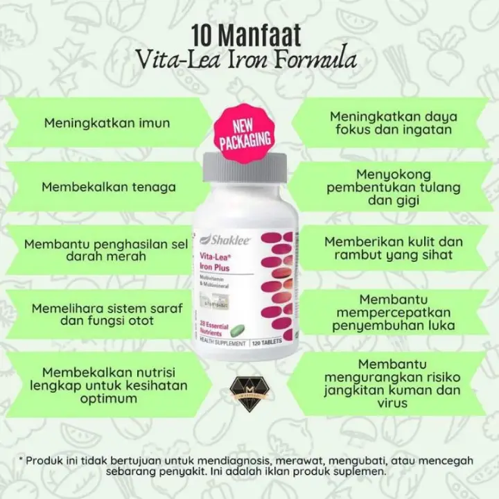 Shaklee Vita Lea With Iron Plus 120 Tablets Multivitamins Multimineral Lazada