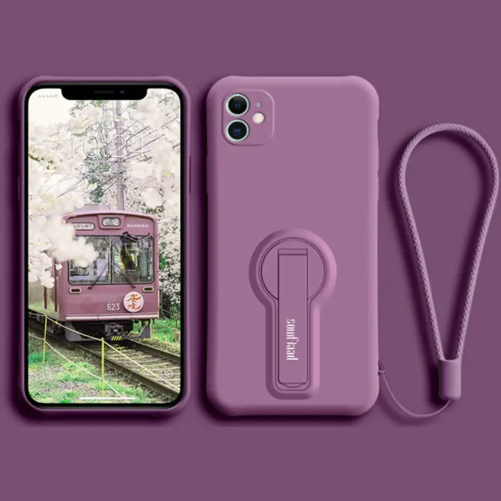 For Iphone 12 Mini Pro Max Case With Holder Liquid Key Lanyard Silicone Aesthetic Cover Casing Ip12 Ipone 12 Iphone12pro Purple Red Green Lazada Singapore