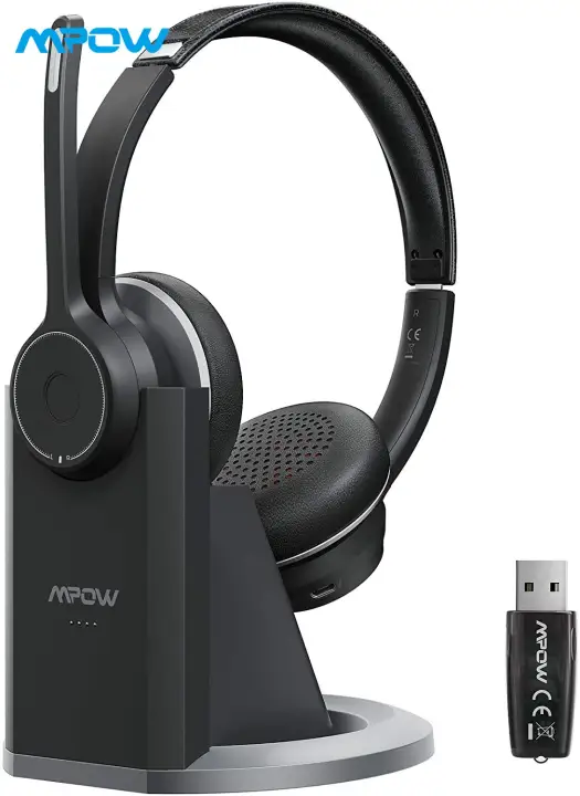 Mpow Hc5 Pro Bluetooth 5 0 Headset With Charge Base Wireless Pc Headphones With Usb Adapter Dual Cvc 8 0 Noise Cancelling Microphone Headset For Cellphone Office Call Center Skype Zoom Lazada Singapore
