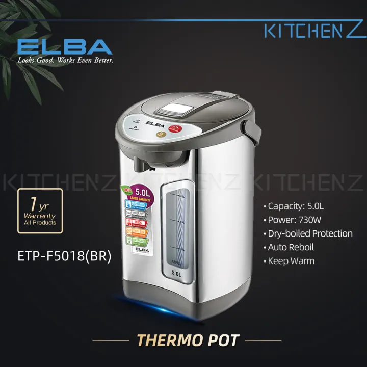Elba 5 0l Thermo Pot With Auto Reboil Keep Warm Etp F5018 Br Lazada