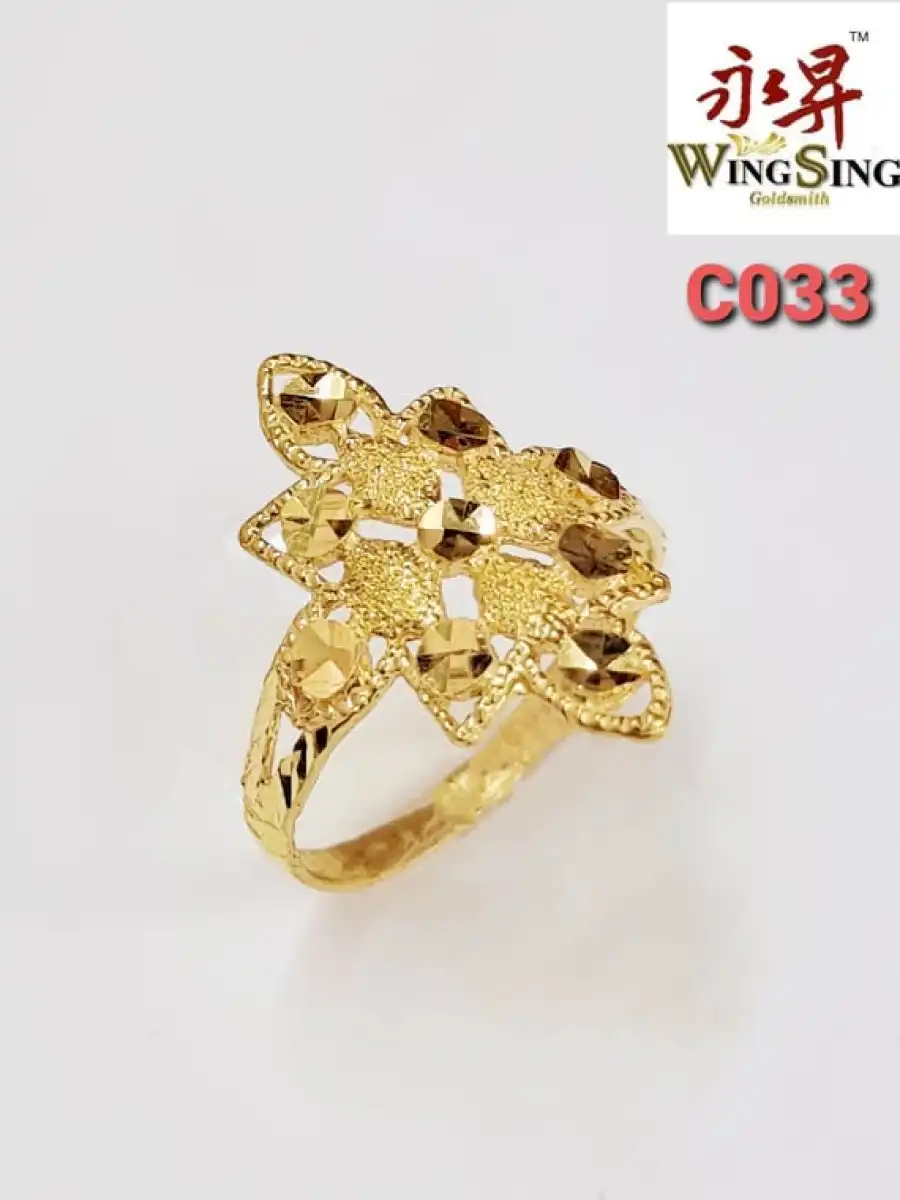 Wing Sing 916 Gold Amenda Fashion Ring Cincin Fesyen Emas 916 C033 Lazada