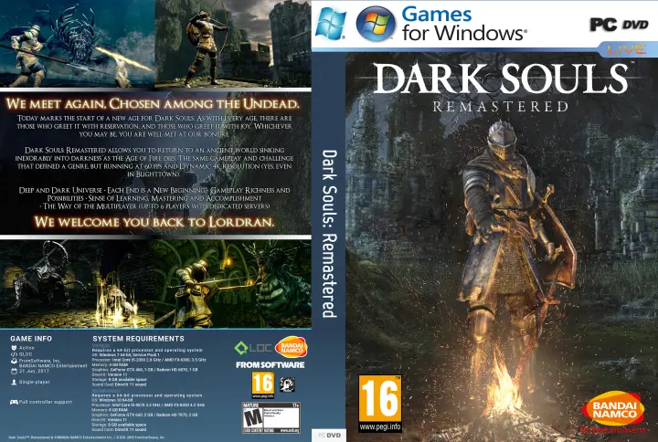 Dark Souls Remastered Pc Game Offline Dvd Installation Lazada