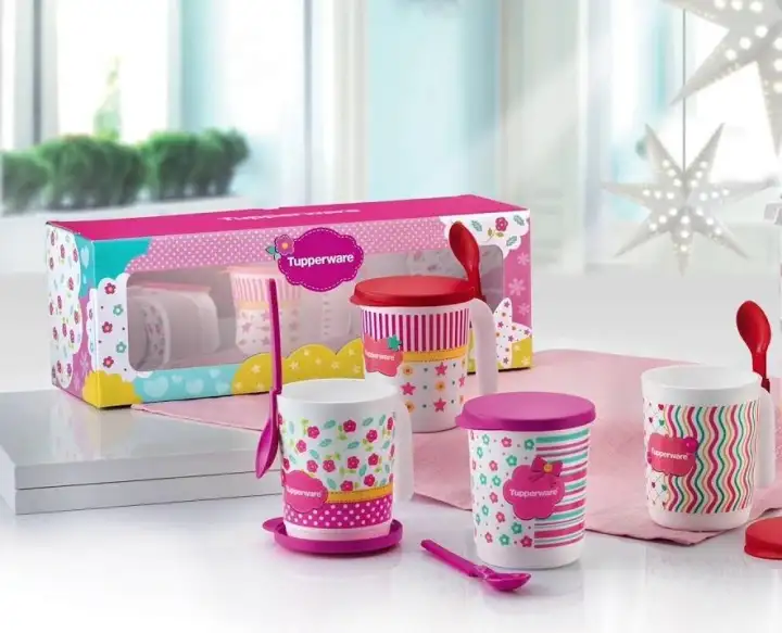 Tupperware Blushing Pink Mug Set (4)