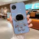 Phone Casing Vivo Y28 4G Y18 Y100 5G Y03 Y27s Y17s Y36 Y27 5G Y02 Y02A Y21 2021 Y21S Shinny Luxury Plating straight edge Craft with stand TPU Silicone Soft Phone Case vivo y27 with cute astronaut Bracket Phone Cover. 