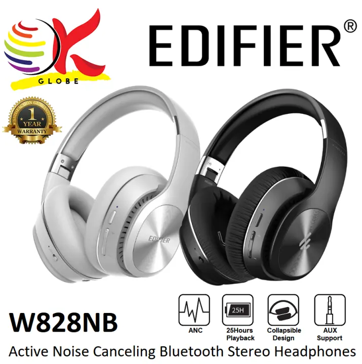 EDIFIER W828NB ACTIVE NOISE CANCELING WIRELESS BLUETOOTH STEREO HEADPHONE WITH 25 HOURS PLAYBACK, COLLAPSIBLE DESIGN, WIRED AUX SUPPORT HEADSET