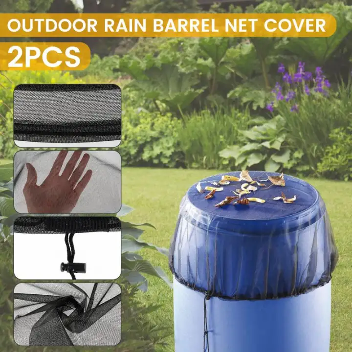 Mesh Cover Netting for Outdoor Garden Rain Barrels Rain Barrels Protector，Water Collection Buckets Tank Rain Harvesting Tool Protector