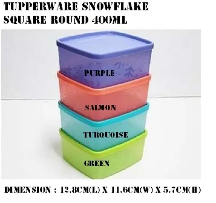 Tupperware Snowflake Square Round 400ML(4)