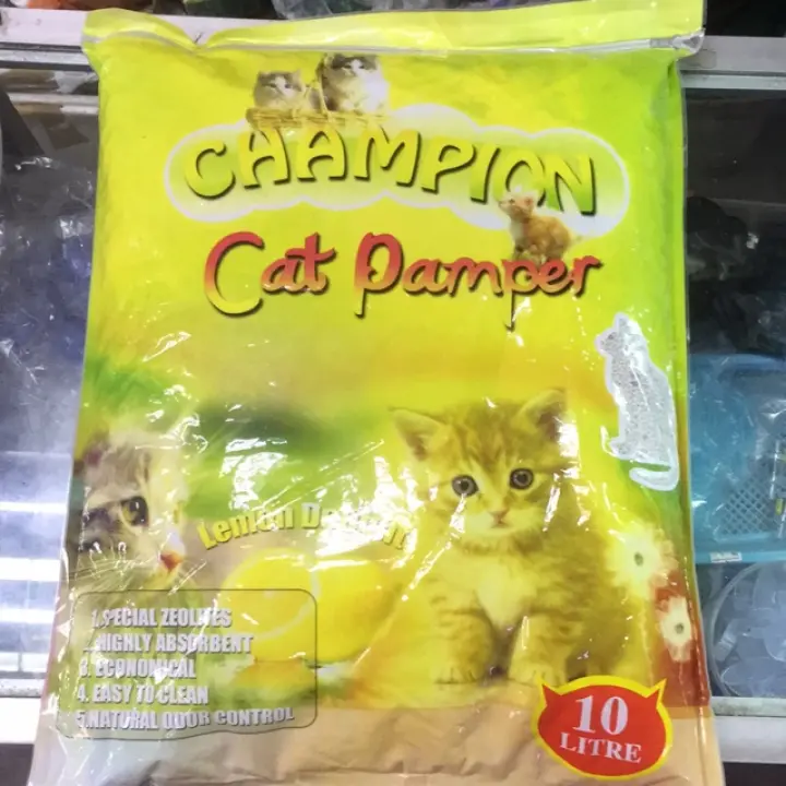 CHAMPION CAT LITTER SAND 10L / PASIR KUCING 10L (APPLE / LEMON 