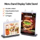 A4/A5/A6 Sizes Flip Menu Stand Display Table Stand with 6 Loose Leaf Flip Menu Berdiri 6 helai halaman. 