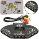 3 Way /4 Way RCA TV Selector 3 in 1 / 4 In 1 Out Switch Audio Video Input 3 Video Devices AV Selecter splitter RCA Cable. 