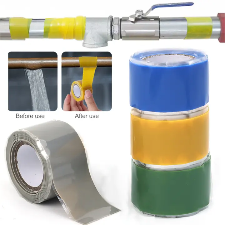 1Roll Super Strong Waterproof Tape Stop Leaks Seal Repair Tape Performance Self-fluxing Silicone Tape Adhesive Insulating Duct Tapes 1.5M