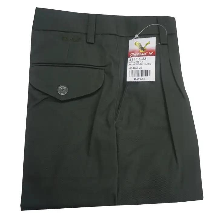 484ex Seluar Sekolah Jenama Falcon Seluar Sekolah Menengah Hijau Panjang Cotton Slim Cut Lazada