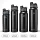 【1-3 Days Arrive】ROCKBROS Vacuum Insulated Tumbler For Hot And Cold 304 Stainless Steel Dual Drinking Water Bottle 18/21/32/40oz Tumbler With Straw. 