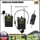 UHF Wireless Microphone Headset with Transmitter and Receiver, LED Digital Display Bodypack Transmitter Headset Mic-Matching headphones, lapel microphone, and rechargeable receiver with built-in 1/4 "teacher output, speech, interview, Vlog recording. 